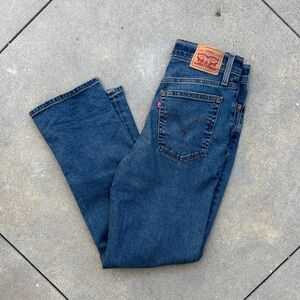 Levi's Womens Dark Blue Straight-Leg Jeans